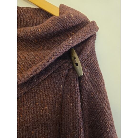 Cynthia Rowley Sweater Women's 1X Wrap Cardigan Wool/Acrylic Blend Toggle Maroo - Picture 3 of 12